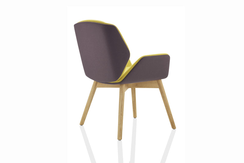 Trapezoid Wood Leg Fixed Chair