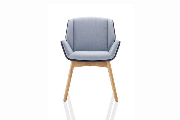 Trapezoid Wood Leg Fixed Chair