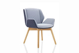 Trapezoid Wood Leg Fixed Chair