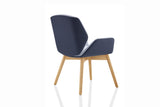 Trapezoid Wood Leg Fixed Chair