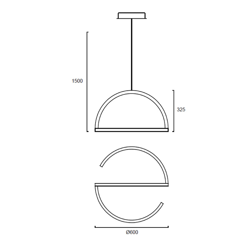 E - Pendant Light Dimension